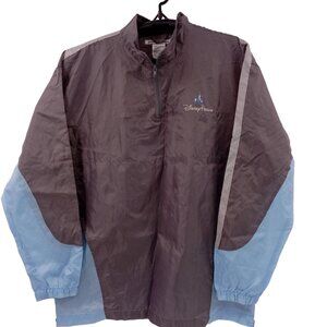 Disney Parks Mens Blue Gray Packable Jacket Size M Pullover Windbreaker Walt